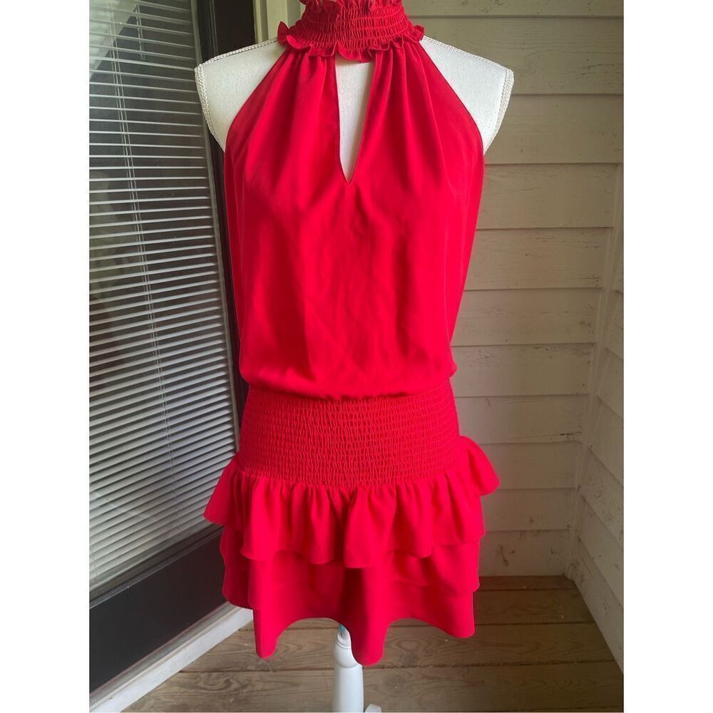 Amanda Uprichard Sorella Dress Red Size S Sleeveless Cocktail Party Formal - Picture 9 of 11